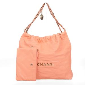 Pre-owned CHANEL Calfskin Shoulder bags Drawstring Pink Orange Caviar 33020771