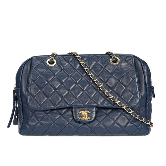 Pre-Owned Chanel Navy lambskin Leather Shoulder Bag 18084570