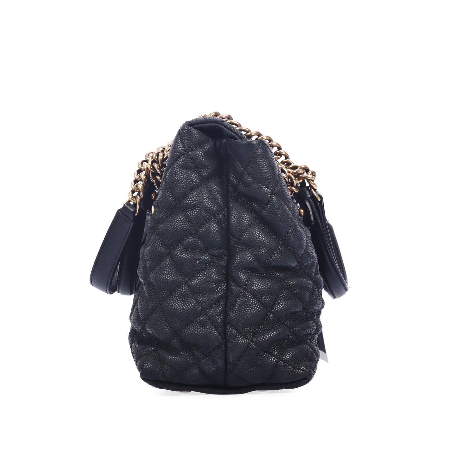 Pre-Owned Chanel Black Quilted Caviar Calfskin Leather Top Handle Bag 18344034 zg