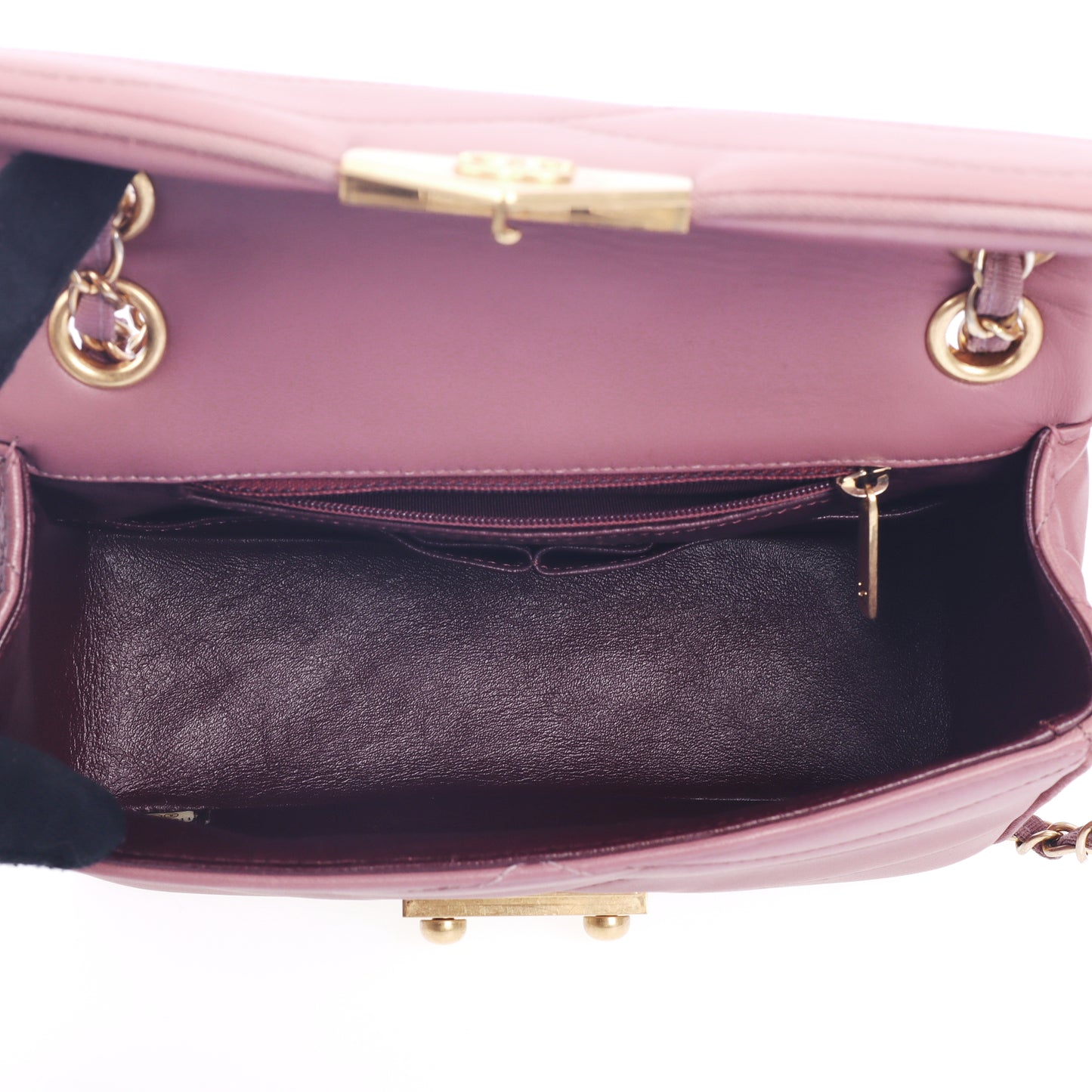 Pre-Owned Chanel Pagoda Flap Mauve Calfskin Shoulder Bag 18450128  yj