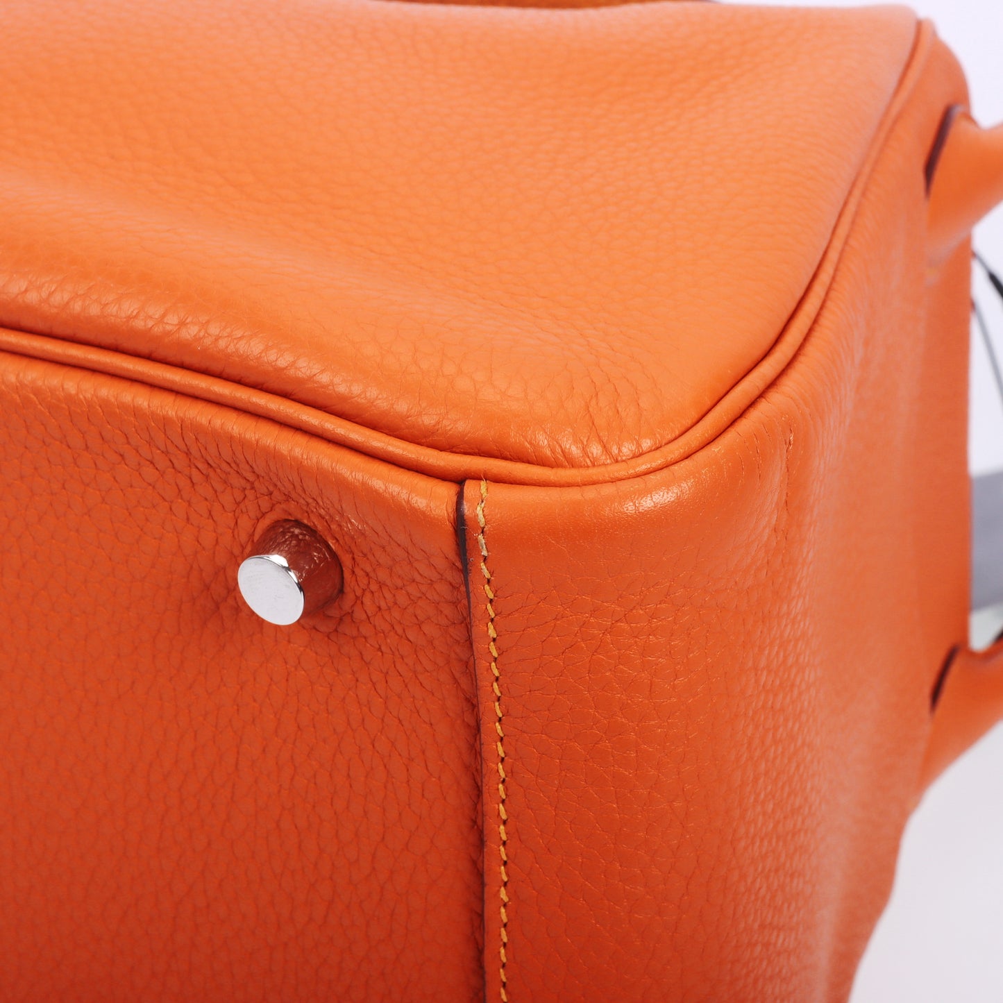 Pre-Owned Hermes Lindy Orange Clemence Calfskin Shoulder Bag 18623788