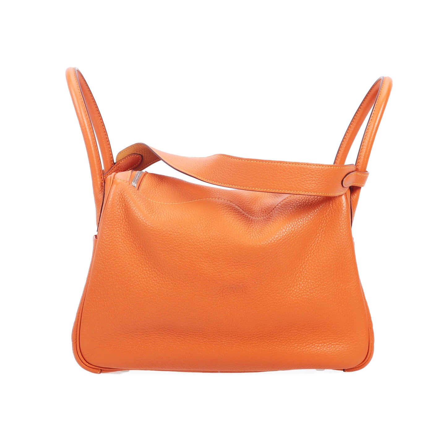 Pre-Owned Hermes Lindy Orange Clemence Calfskin Shoulder Bag 18623788