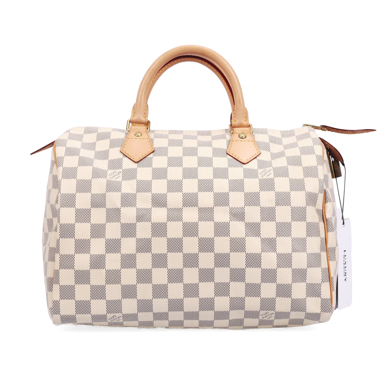 Pre-Owned Louis Vuitton Speedy 30 White Damier Azur Coated Canvas Top Handle Bag 19050088