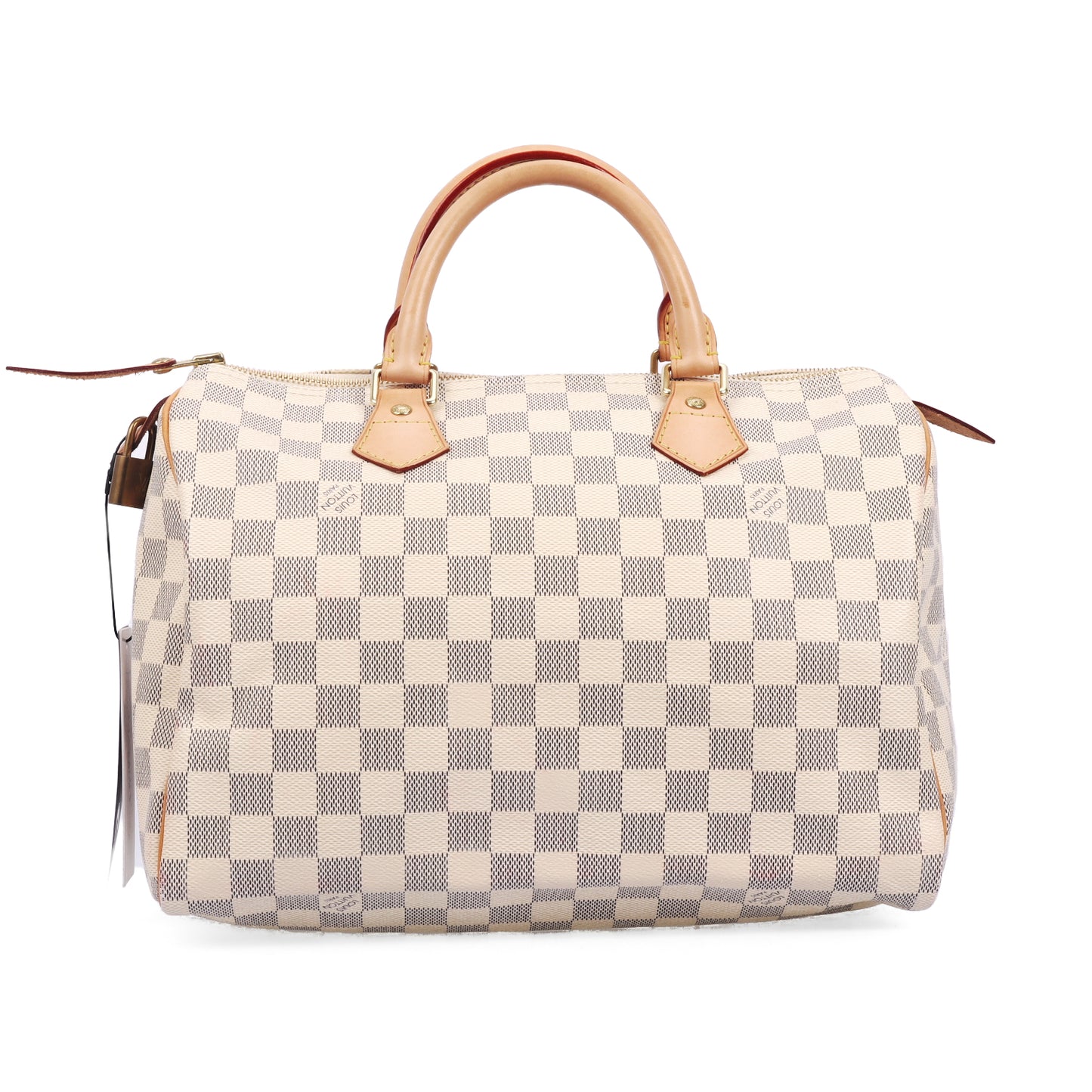 Pre-Owned Louis Vuitton Speedy 30 White Damier Azur Coated Canvas Top Handle Bag 19050088