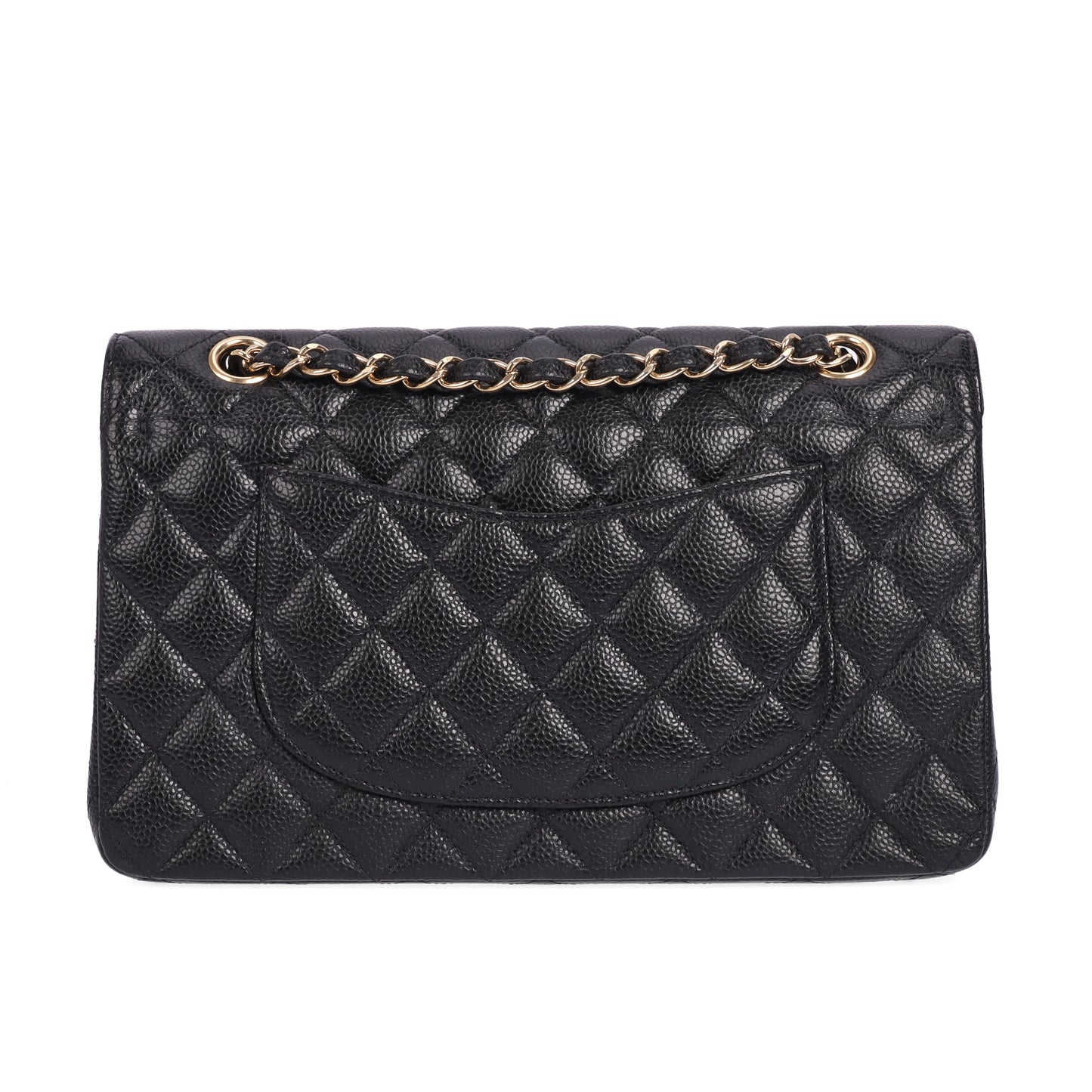 Pre-Owned Chanel Classic Flap Black Caviar Calfskin Crossbody Bag 19713373