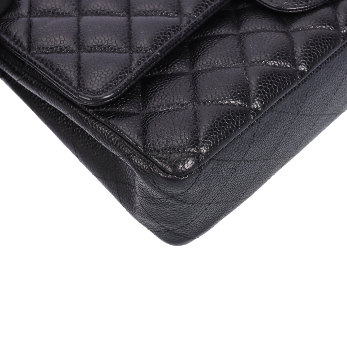 Pre-Owned Chanel Classic Flap Black Caviar Calfskin Crossbody Bag 19713373