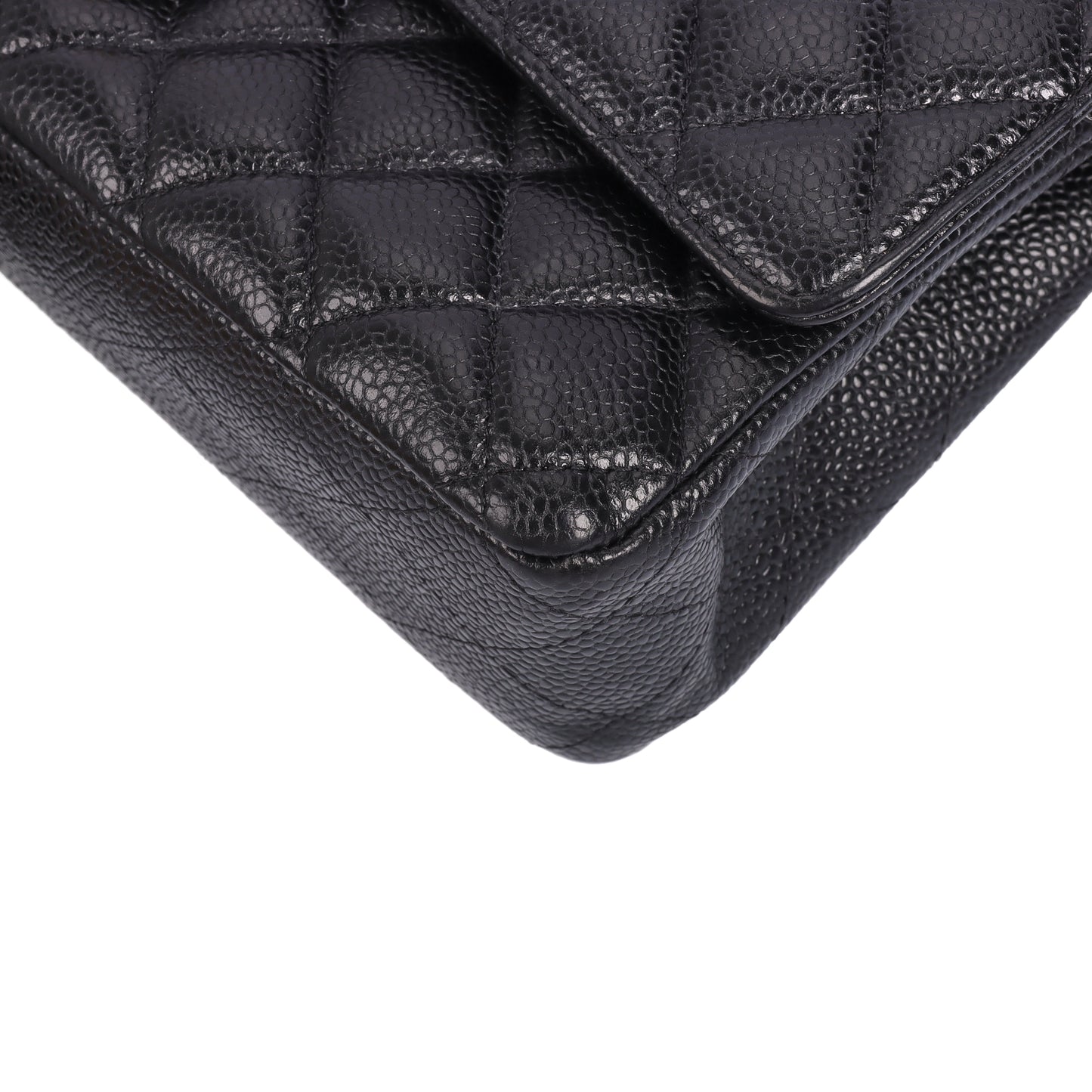 Pre-Owned Chanel Classic Flap Black Caviar Calfskin Crossbody Bag 19713373