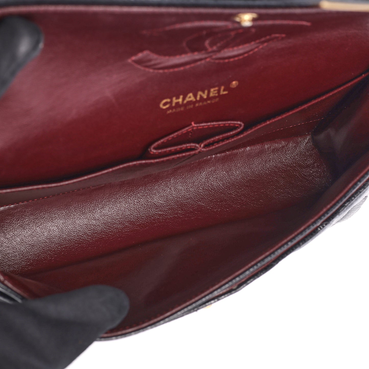 Pre-Owned Chanel Classic Flap Black Caviar Calfskin Crossbody Bag 19713373