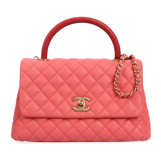 Pre-Owned Chanel Coco Handle Pink Calfskin Leather Crossbody Bag 19915501