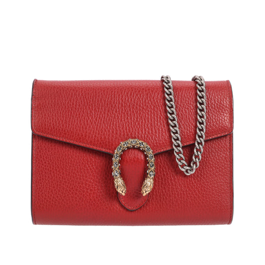 Pre-Owned Gucci Dionysus Red Calfskin Wallet on Chain 20067865