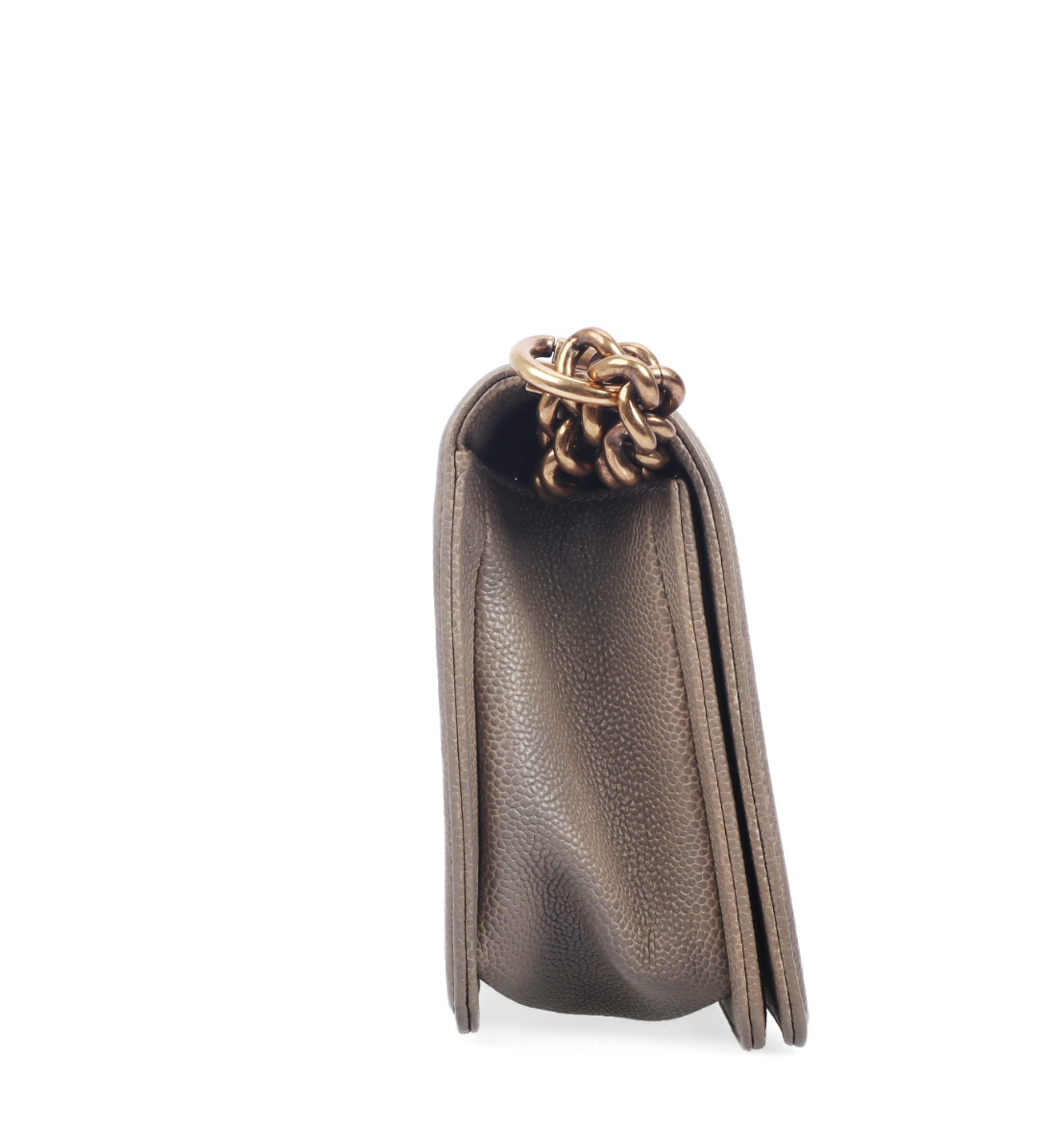 Pre-owned chanel taupe medium leboy 76868319