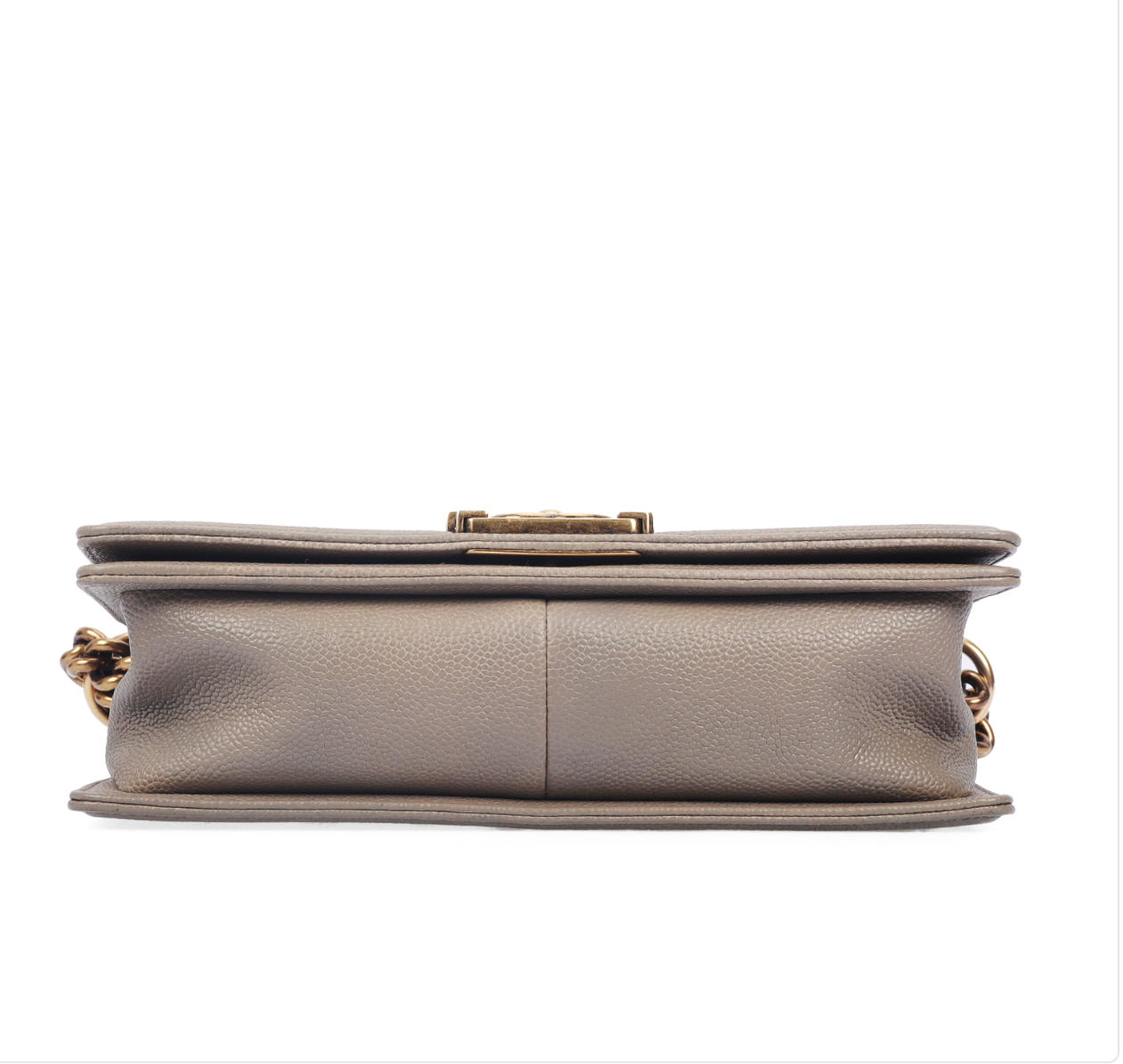 Pre-owned chanel taupe medium leboy 76868319