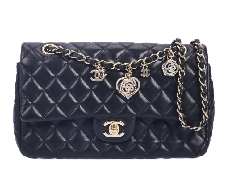 Pre-Owned Chanel Classic Flap Black Lambskin Shoulder Bag 83364321