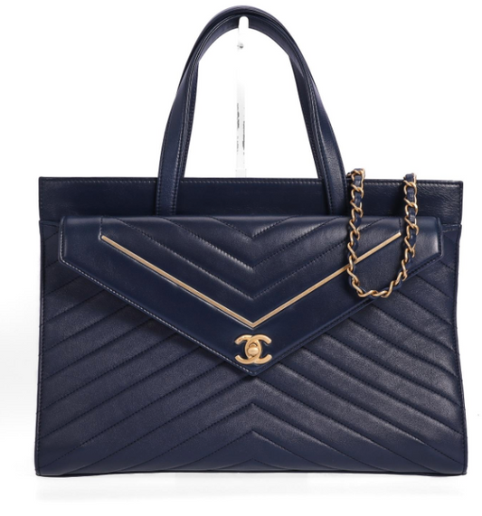 Pre-owned Chanel blue Tote 49938773