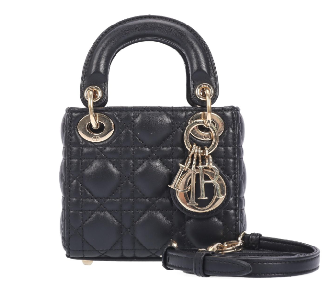 Pre-owned Dior Lady Black Lambskin shoulder bag 50531302