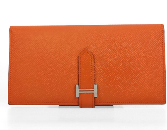 Pre-owned Hermes Orange wallet 30071058