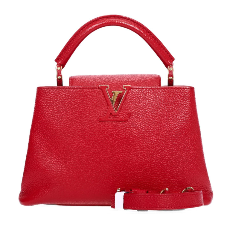 Pre-Owned Louis Vuitton Capucines Red Calfskin Shoulder Bag 41051545 C