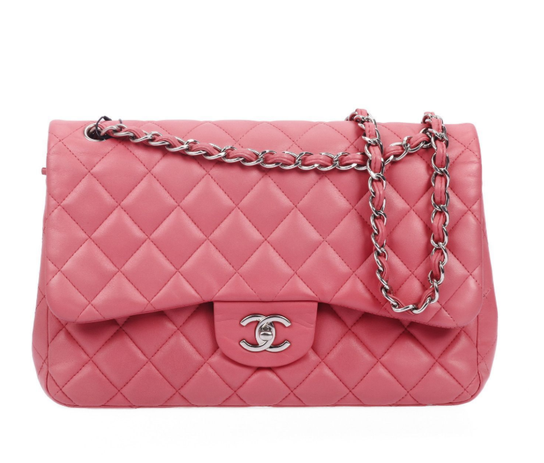 Pre-Owned Chanel Classic Flap Jumbo pink calfskin crossbody bag 30806477