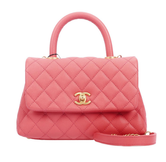 Pre-Owned Chanel Coco Handle Pink Caviar Calfskin Crossbody Bag 54062249