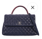 Pre-Owned Chanel Coco Handle Navy Calfskin Crossbody Bag 71111989