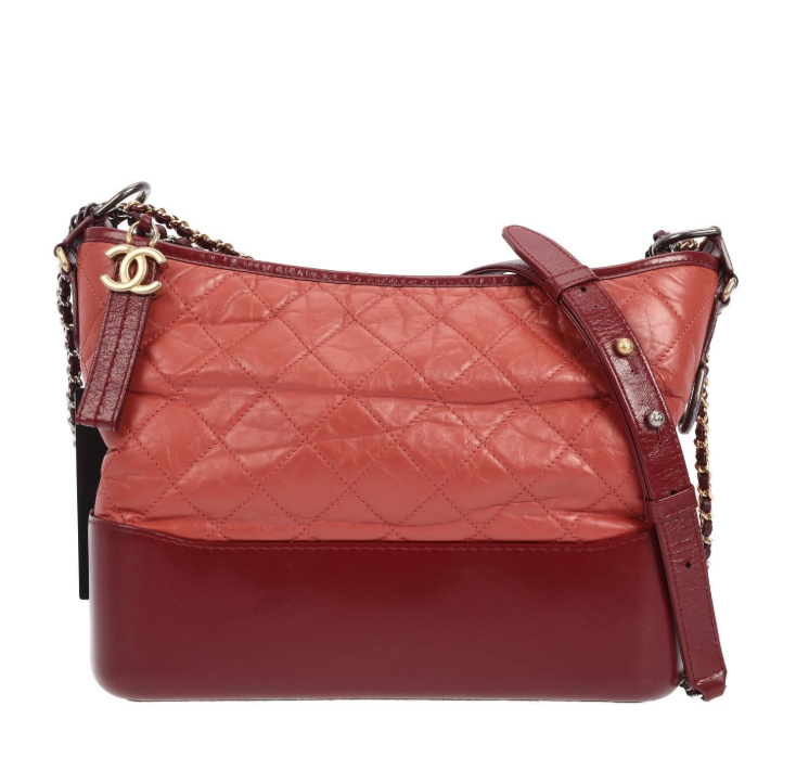 Pre-Owned Chanel Gabrielle Orange Red Quilted Calfskin Shoulder Bag 45079719 C