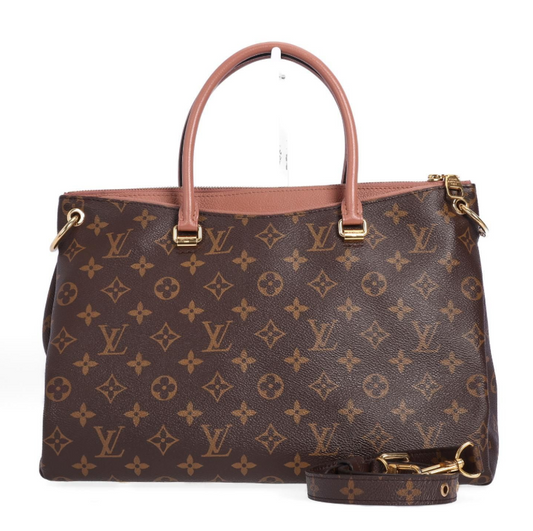 Pre-Owned Louis Vuitton Pallas Medium Monogram Brown Coated Canvas Shoulder Bag 85192986