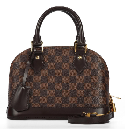 Pre-Owned Louis Vuitton Alma BB Damier Ebene Brown Coated Canvas Crossbody Bag 60428629