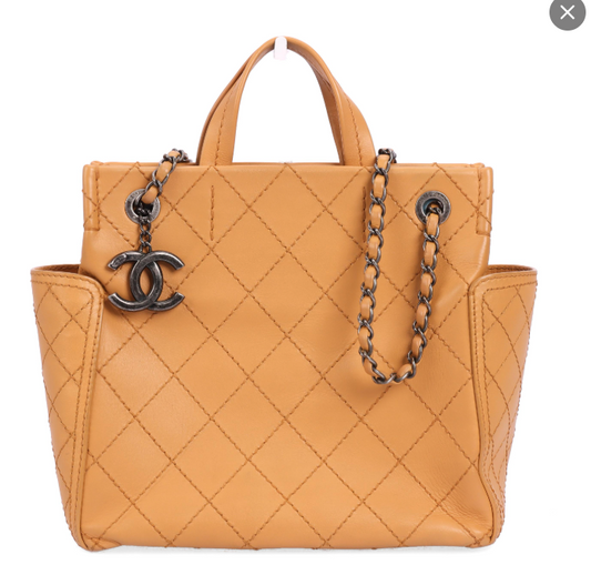Pre-owned CHANEL Calfskin Crossbody Bags CC Beige 63190258