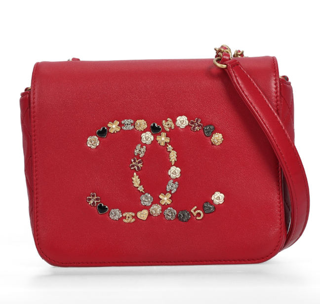 Pre-owned CHANEL Lambskin Crossbody Bag Hot Pink 75033657