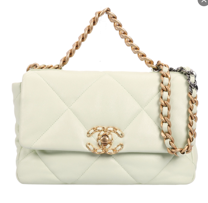 Pre-owned CHANEL Leather Crossbody Bags 19 Bag Light Green 59808423 hz
