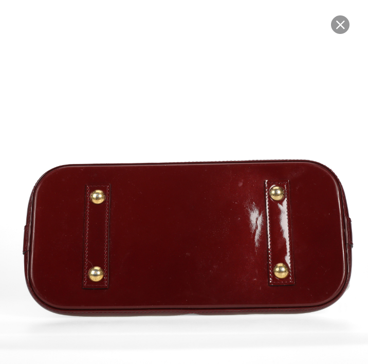 Pre-owned Louis Vuitton Patent Leather Top Handle Bag Alma Burgundy 13210462