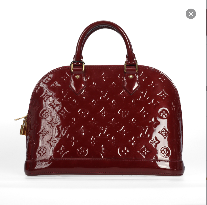 Pre-owned Louis Vuitton Patent Leather Top Handle Bag Alma Burgundy 13210462