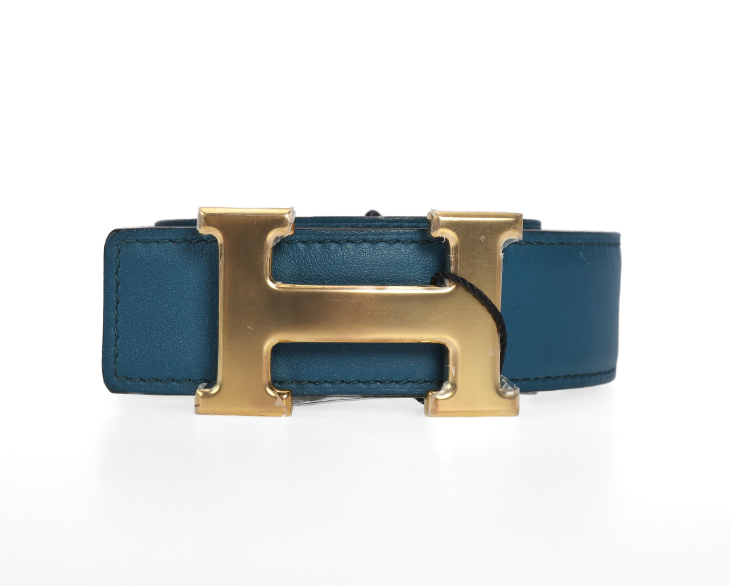 Pre-owned Hermes Blue calfskin belt size 100 30827301