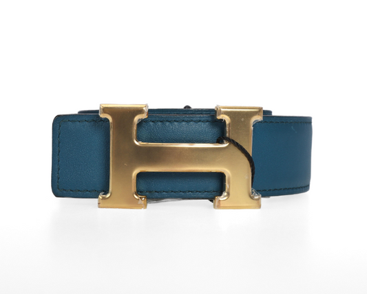 Pre-owned Hermes Blue calfskin belt size 100 30827301