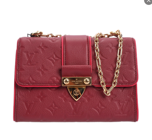 Pre-owned Louis Vuitton Calfskin Crossbody Bags Saint Sulpice Burgundy 68654282