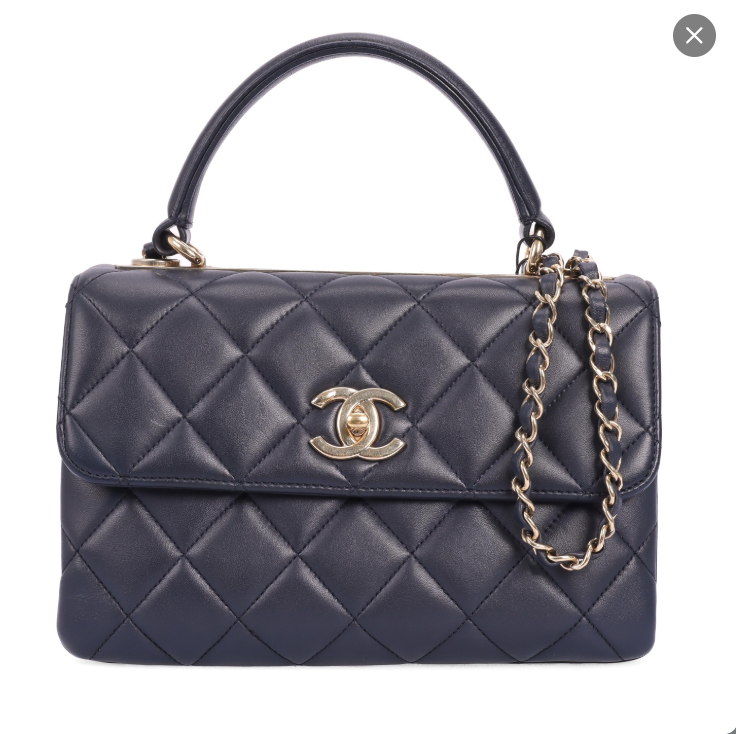Pre-owned CHANEL Lambskin Shoulder Bags Trendy CC Navy 74891489 hz