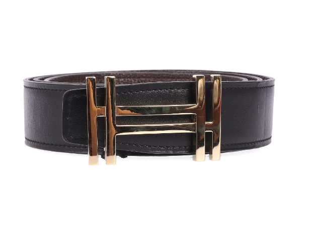 Pre-owned Hermès H Belt size90 Black Calfskin Belt 64010351