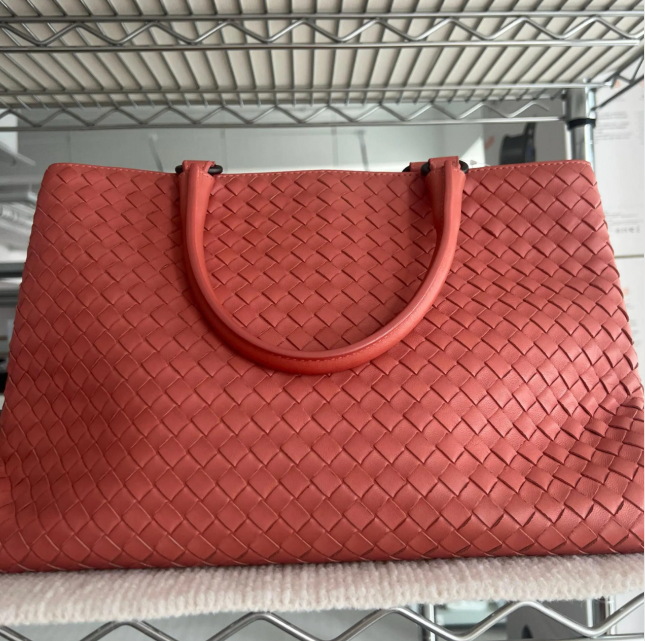 Pre-owned Bottega Roma pink calfskin tote 85704665