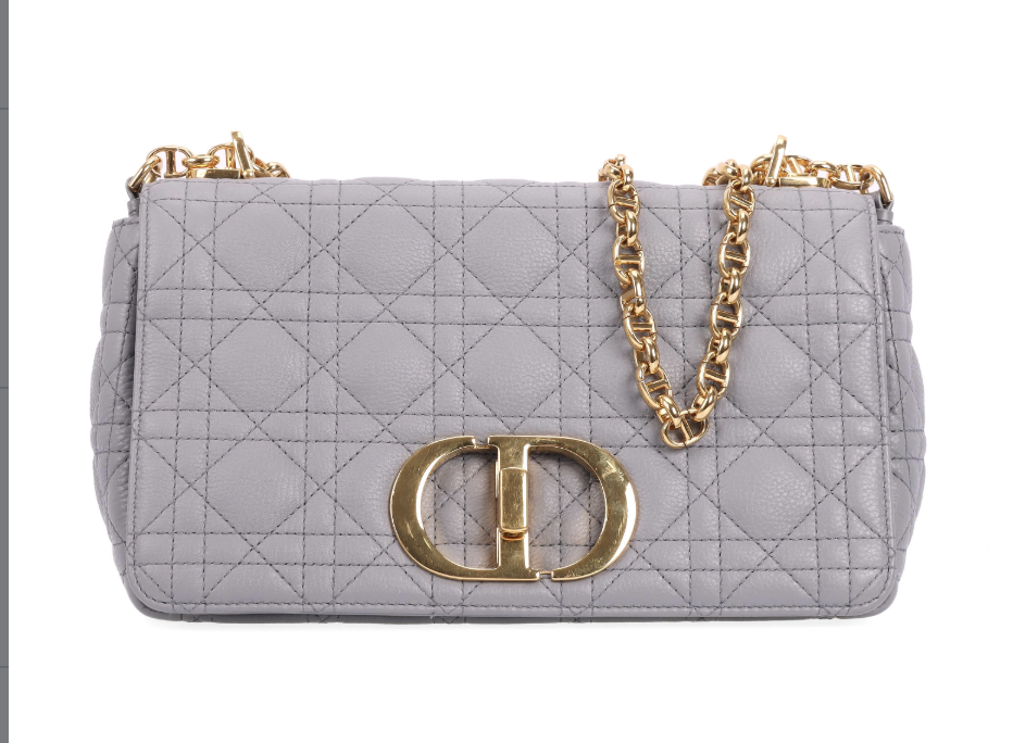 Pre-owned Dior Caro grey Lambskin shoulder bag 57480206