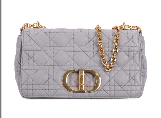 Pre-owned Dior Caro grey Lambskin shoulder bag 57480206
