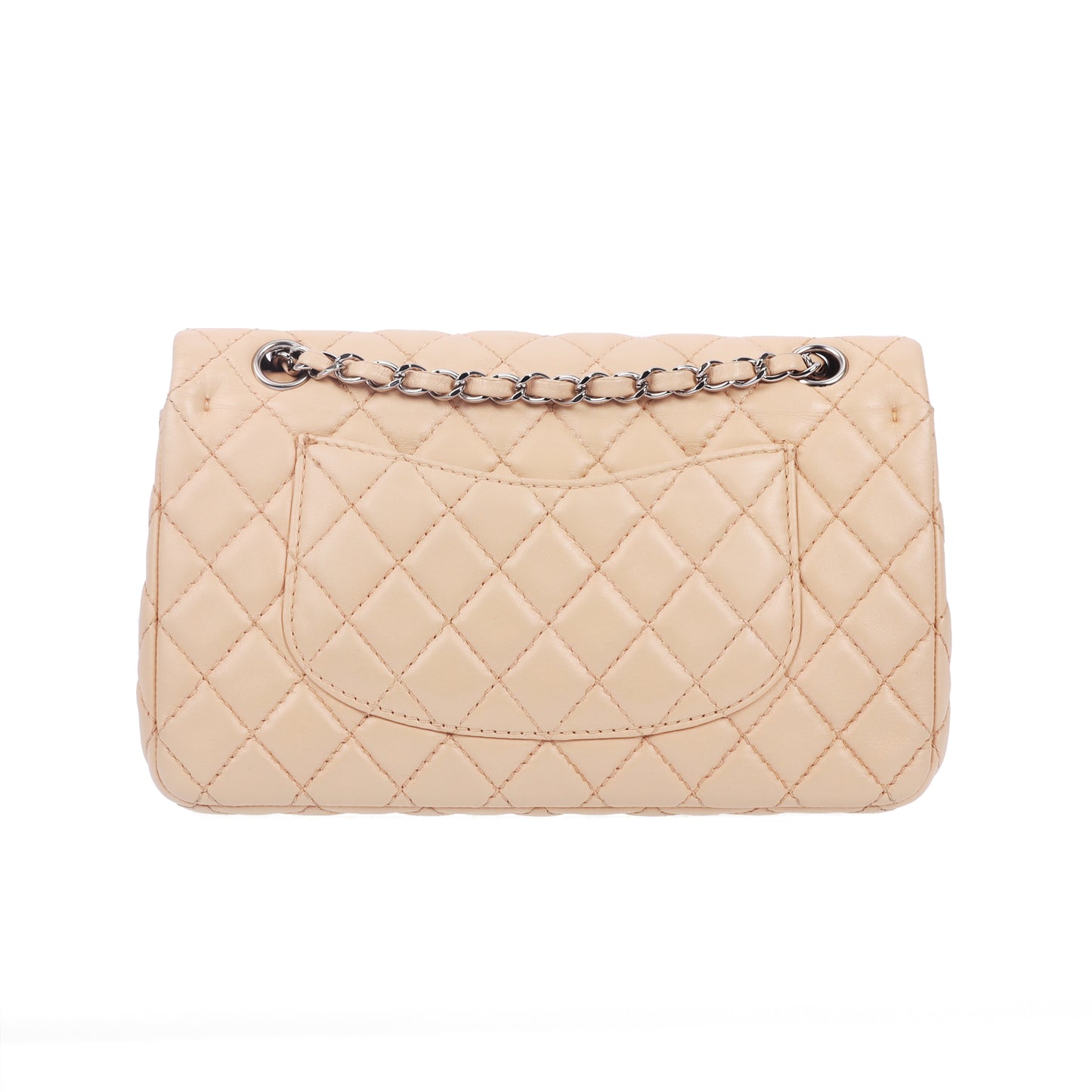 Pre-Owned Chanel Classic Flap Beige Leather Shoulder Bag 20754138
