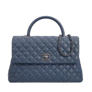 Pre-owned CHANEL Leather Shoulder bags Coco Handle Navy Caviar Calfskin 16921980 hz