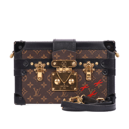 Pre-Owned Louis Vuitton Petite Malle Brown Monogram Coated Canvas Crossbody Bag 22529086