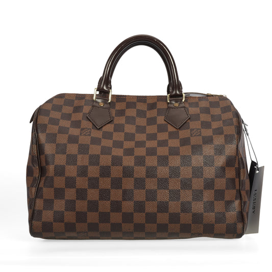 Pre-Owned Louis Vuitton Speedy 30 Brown Damier Ebene Coated Canvas Top Handle Bag 23324241
