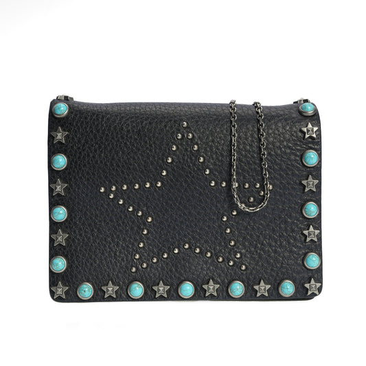 Pre-Owned Valentino Black Leather Crossbody Bag 23453382