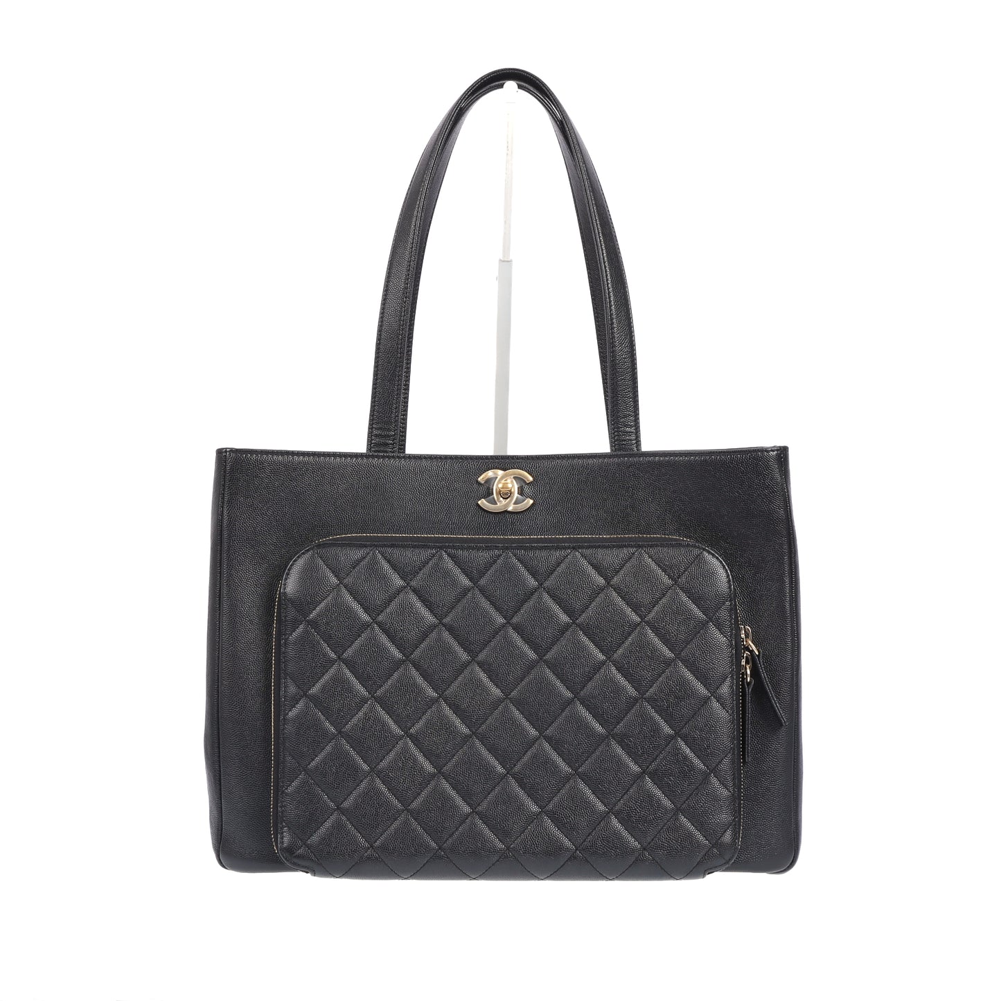 Pre-Owned Chanel Tote Black Quilted Calfskin Shoulder Bag 23635441 xhsp