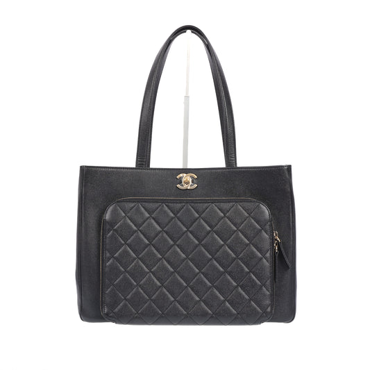 Pre-Owned Chanel Tote Black Quilted Calfskin Shoulder Bag 23635441 xhsp