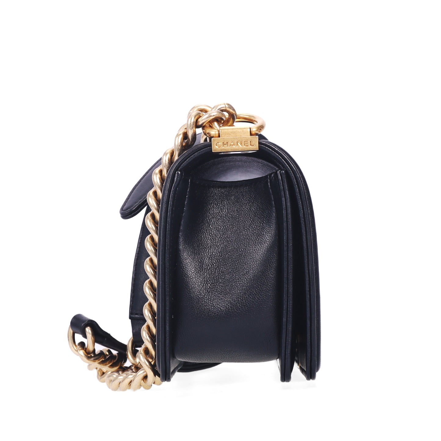 Pre-Owned Chanel Le Boy Small Size Black Quilted Lambskin Leather Shoulder Bag 23770502