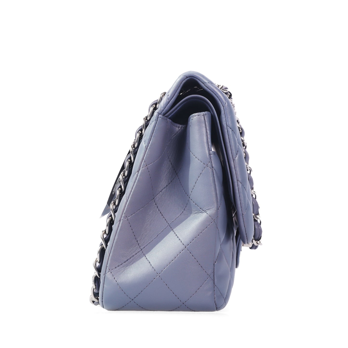 Pre-owned Chanel Cf Purple Lambskin Jumbo Shoulder Bag 25410858