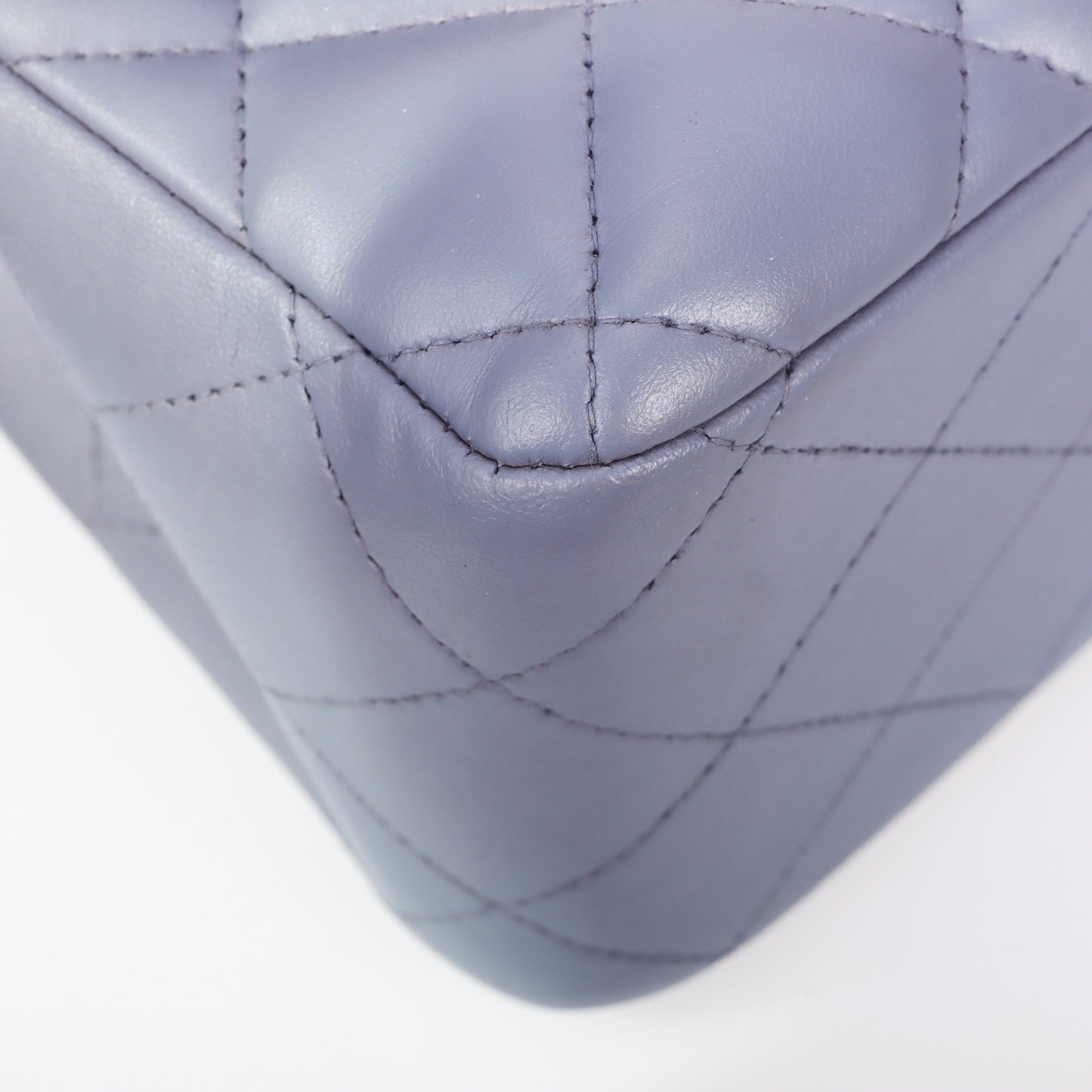 Pre-owned Chanel Cf Purple Lambskin Jumbo Shoulder Bag 25410858